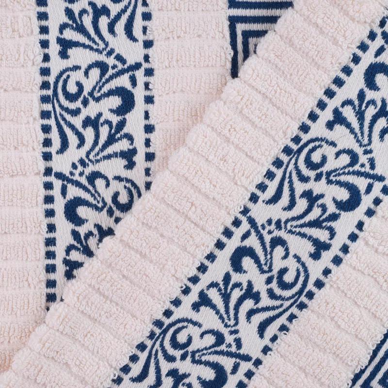 Superior Athens Cotton Medium Weight Floral Border Greek Key Trim 8 Piece Assorted Towel Set by Superior