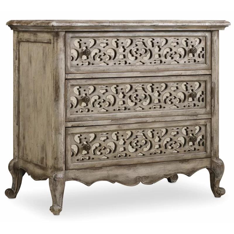 Chatelet Beige 3-Drawer Traditional Nightstand
