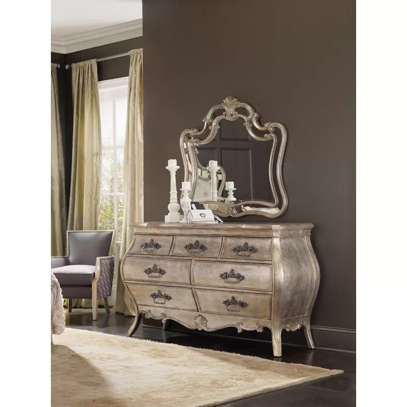 Bardot Silver Leaf Bombay-Inspired 7-Drawer Dresser with Cedar Lining