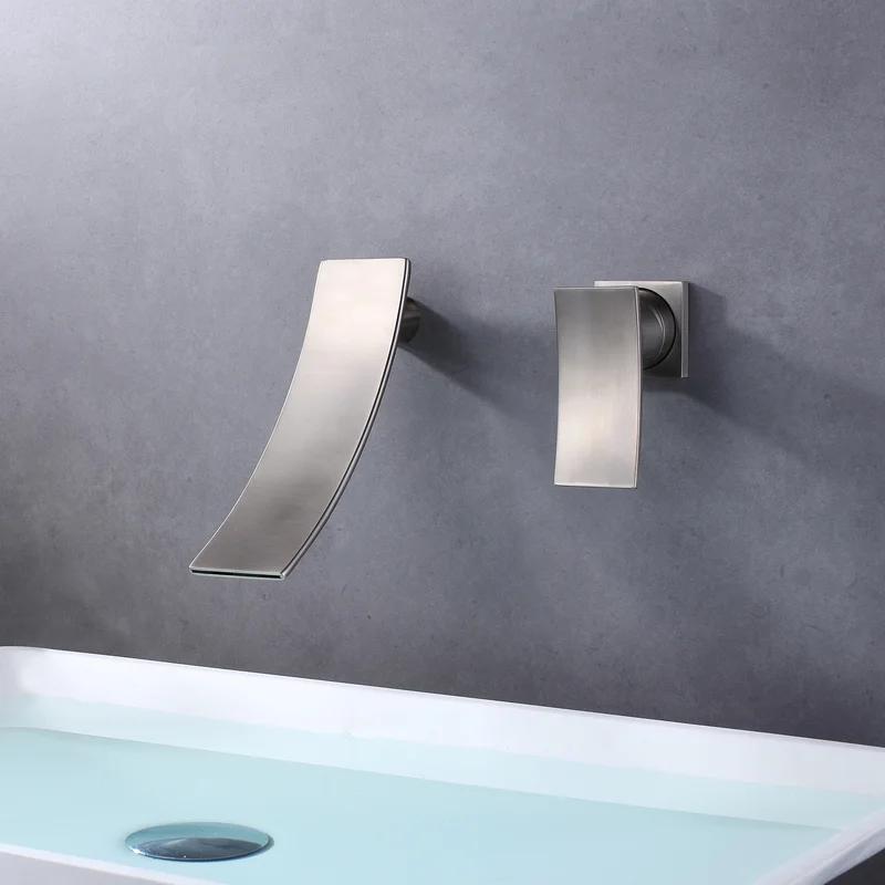 Elegant Brushed Nickel Waterfall Bathroom Faucet with Single Lever