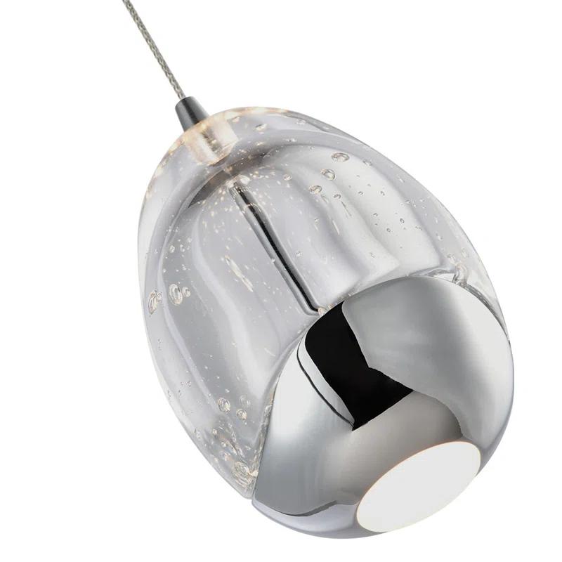 Venezia 3.5-in Integrated LED Height Adjustable ETL Certified Pendant Light with Glass Shade