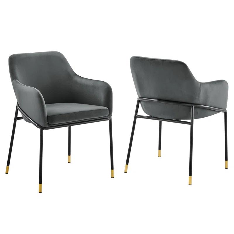 Modway Jovi Performance Velvet Dining Armchair by Modway (Set of 2)