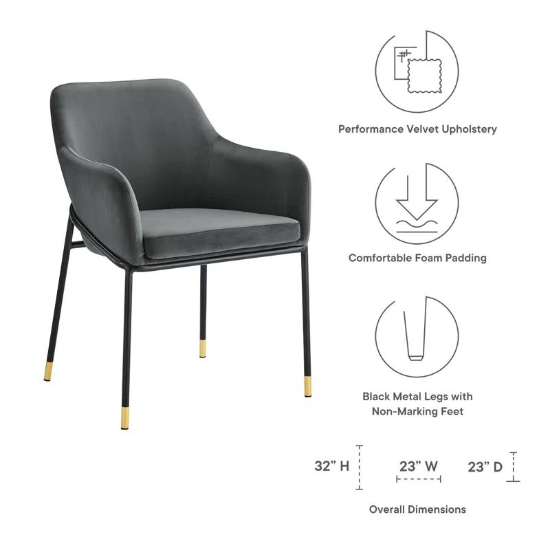 Modway Jovi Performance Velvet Dining Armchair by Modway (Set of 2)