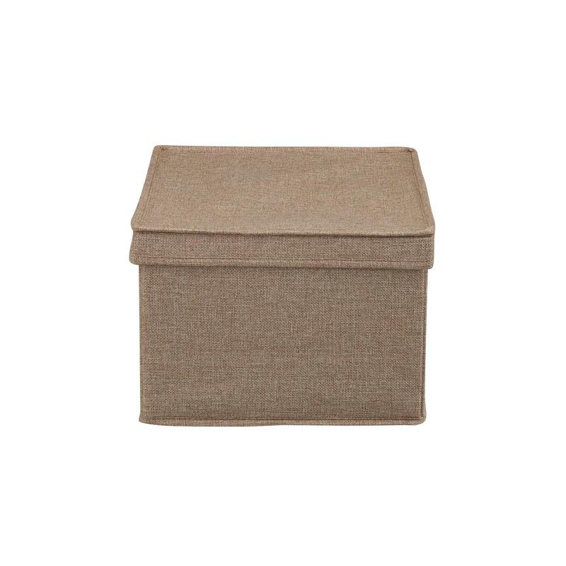 Latte Linen Large Stackable Storage Box with Lid Set