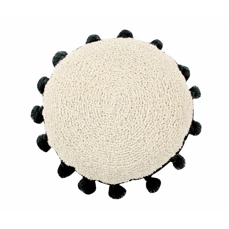 Lorena Canals Circle Tassels Cotton Blend Reversible Throw Pillow