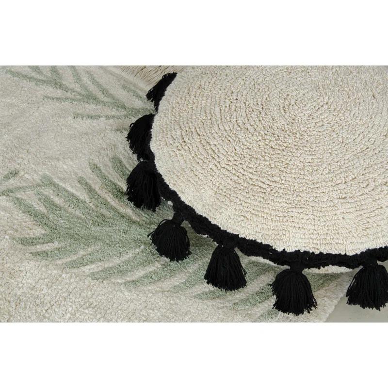 Lorena Canals Circle Tassels Cotton Blend Reversible Throw Pillow