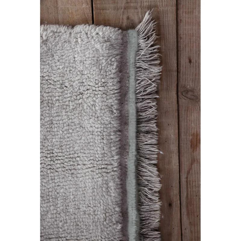 Steppe Sheep Grey Hand-Tufted Wool Rectangular Rug 2'7" x 4'7"