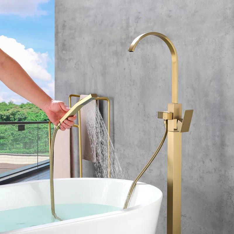 Floor Tub Spout with Diverter