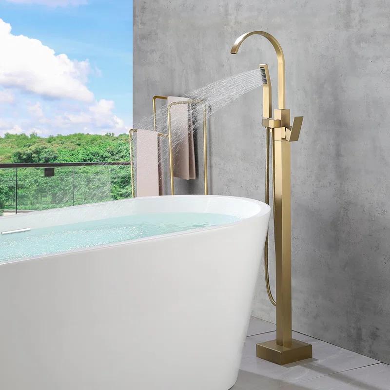Floor Tub Spout with Diverter