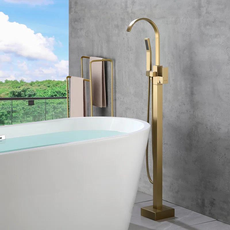 Floor Tub Spout with Diverter
