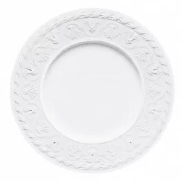 Embossed Floral Motif White Porcelain Bread & Butter Plate