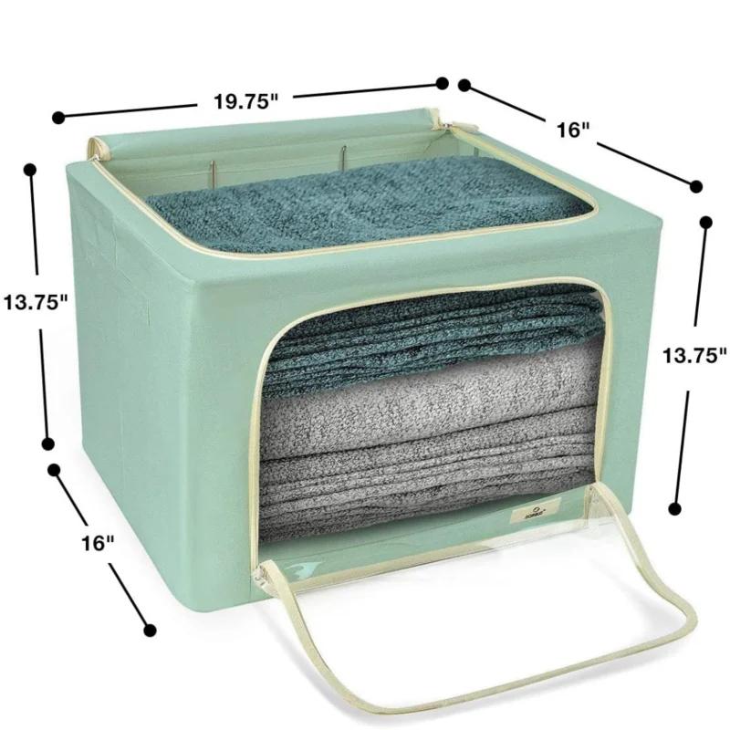 Green Collapsible Fabric Storage Cube with Clear Window