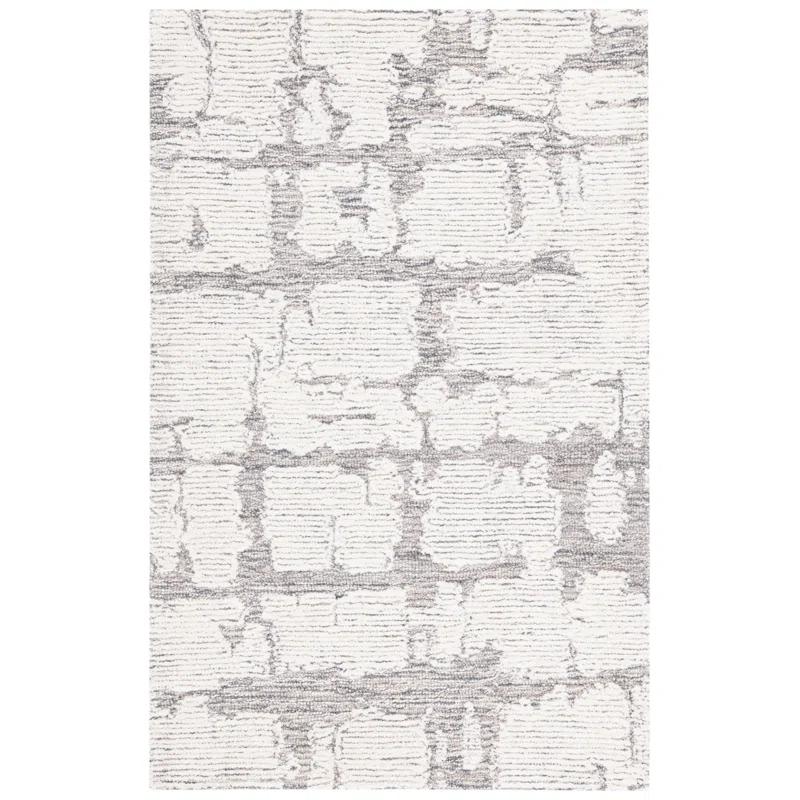 Martha Stewart Rugs Martha Stewart 4533 Hand Tufted Wool/Cotton Rug in Light Gray/Ivory