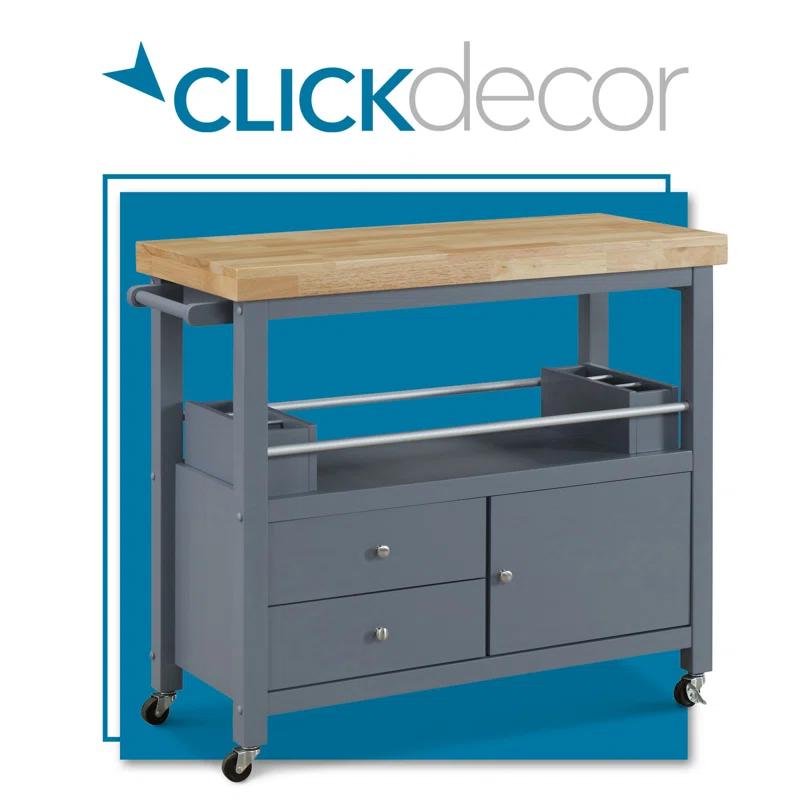 ClickDecor Gerolakkos ClickDecor Anson Kitchen Island Bar Cart with Storage