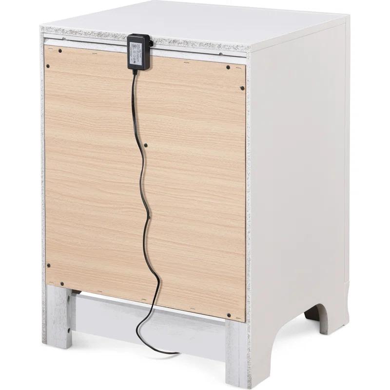 ClickDecor Edmond Wood Nightstand with Charging Station