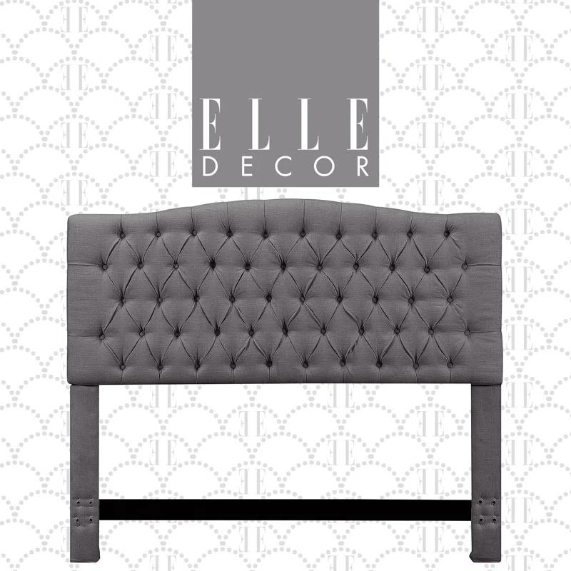 Elle Decor Celeste Tufted Upholstered Padded Headboard with Contemporary Button Tufting & Reviews | Wayfair