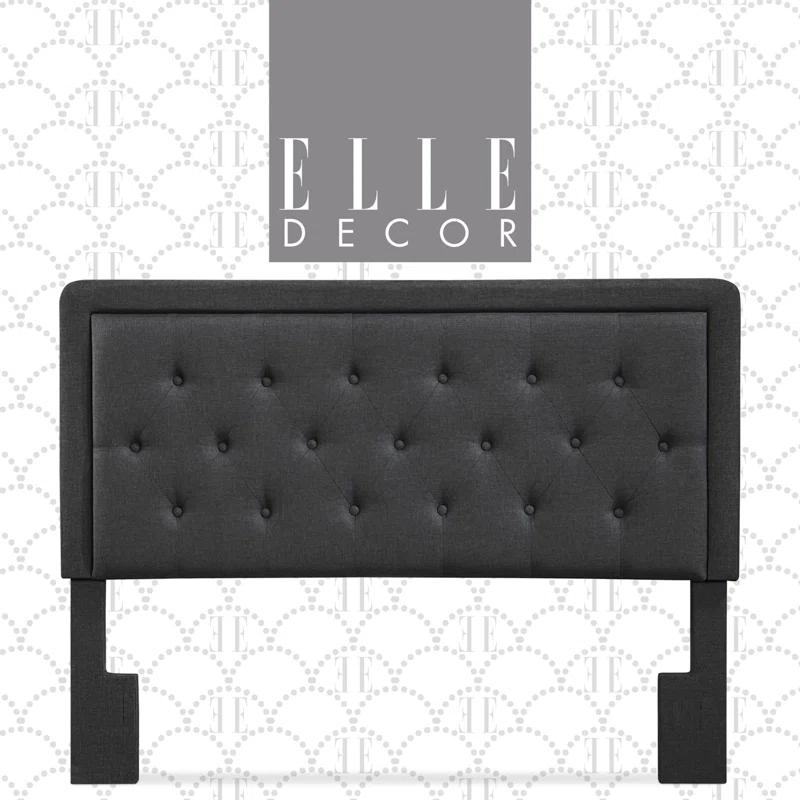 Elle Decor Amery Elle Décor Diamond Stitched Tufted Headboard with Padded Button-Tufting