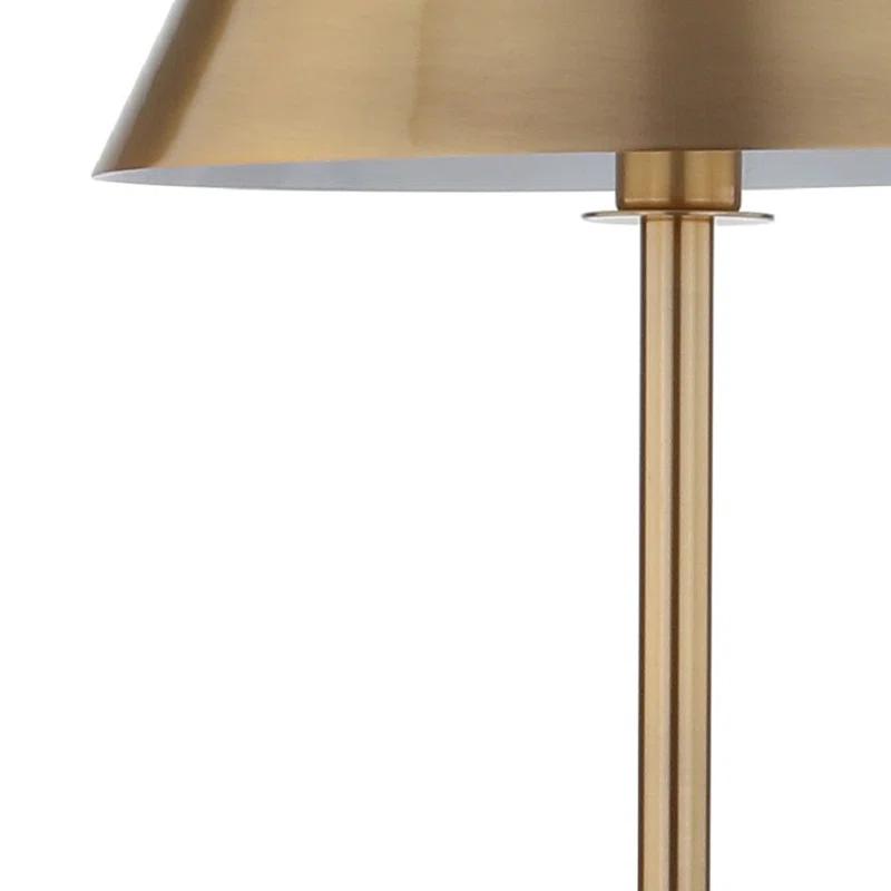 JONATHAN Y JYL6005B Roxy 60" Metal LED Floor Lamp, Contemporary, Transitional for living room, dinning room, bedroom, office Bulb Included, Brushed Brass