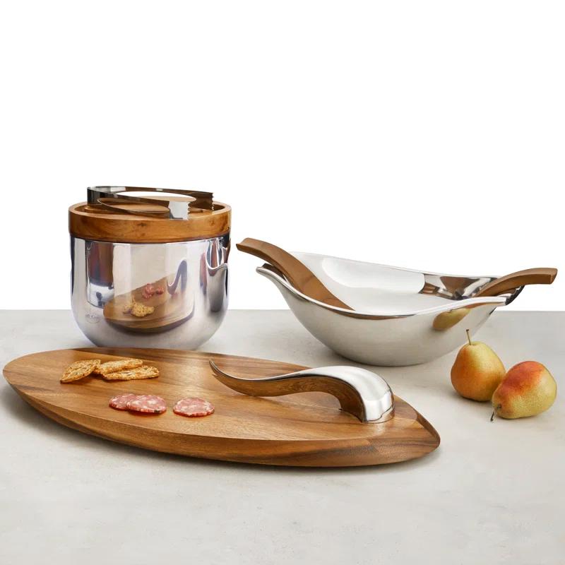 Nambé Nambe Swoop Cheese Board W/ Knife