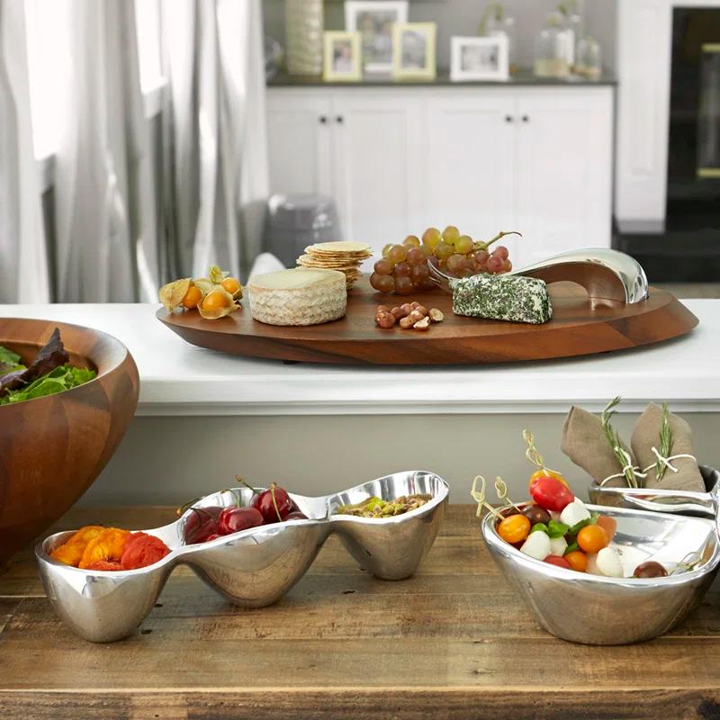 Nambé Nambe Swoop Cheese Board W/ Knife