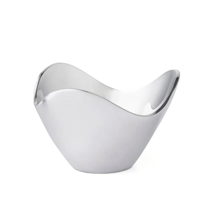 Silver Abstract Shaped Alloy Decorative Bowl