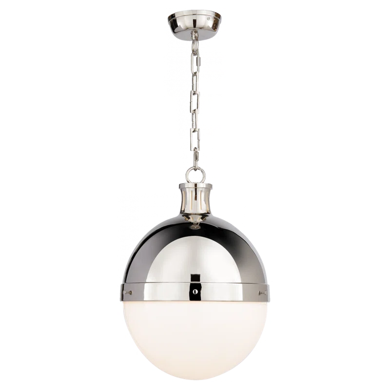 Elegant Polished Nickel Globe Pendant Light with Glass Accents