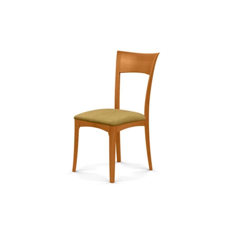 Ingrid Ebony Leather and Natural Cherry Wood Side Chair