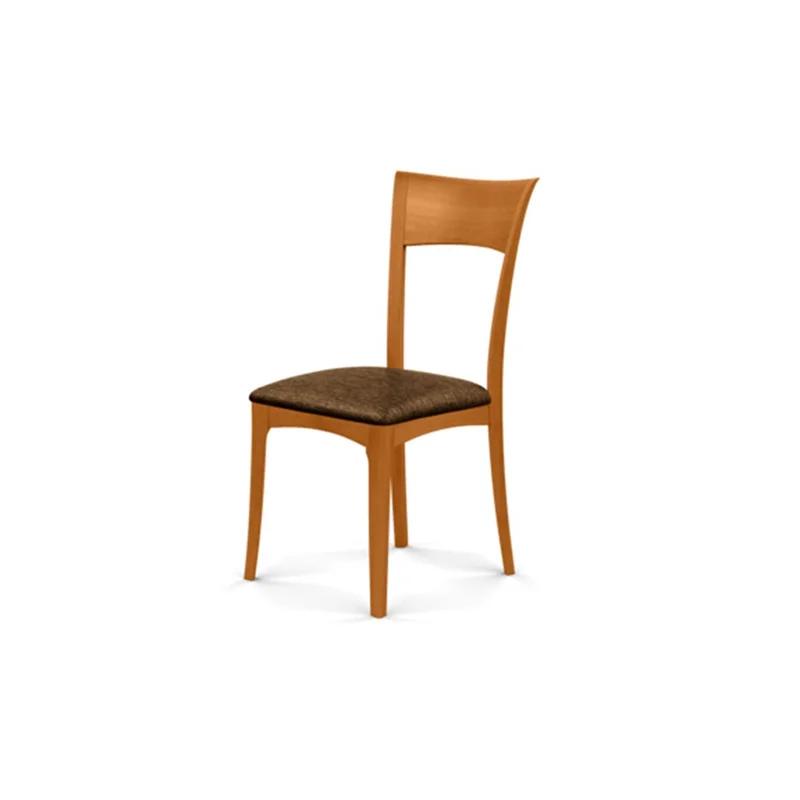 Ingrid Ebony Leather and Natural Cherry Wood Side Chair