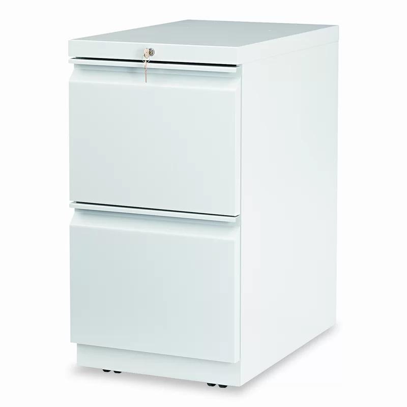 Light Gray 2-Drawer Mobile Pedestal File Cabinet with Lock
