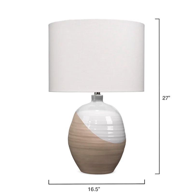 Risu Two-Tone Ceramic Table Lamp with White Linen Shade