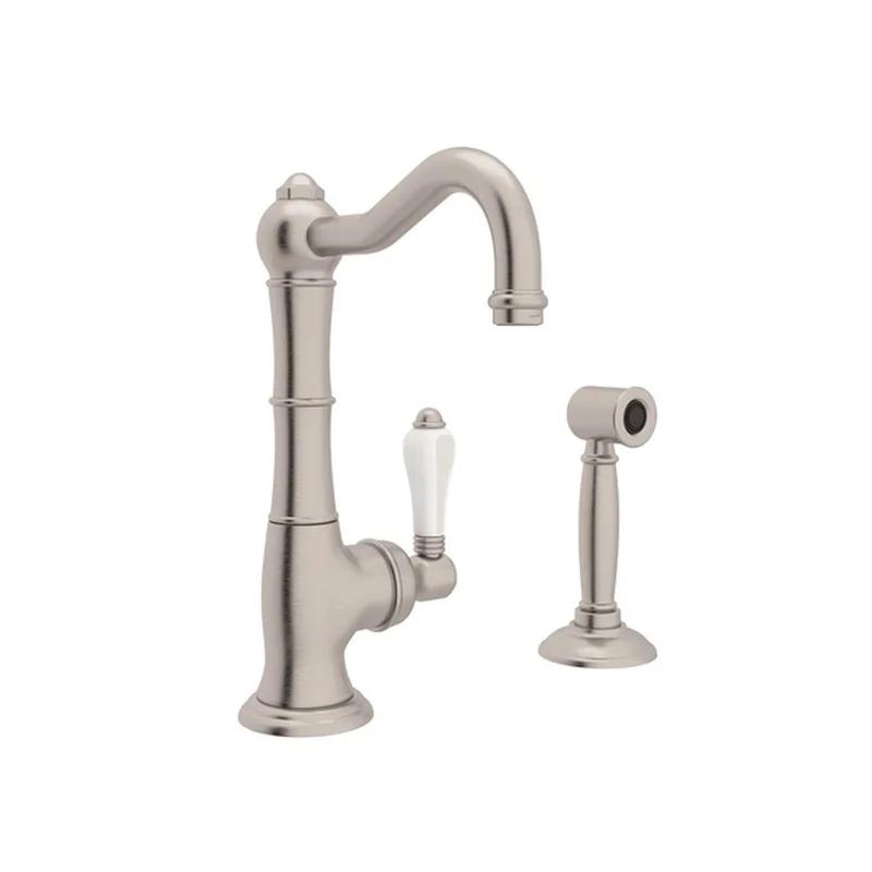 Traditional Polished Nickel 11" Kitchen Faucet with Sidespray