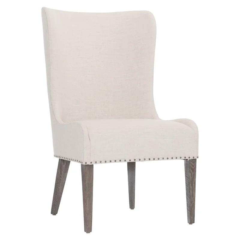Transitional Beige Albion Upholstered Parsons Side Chair