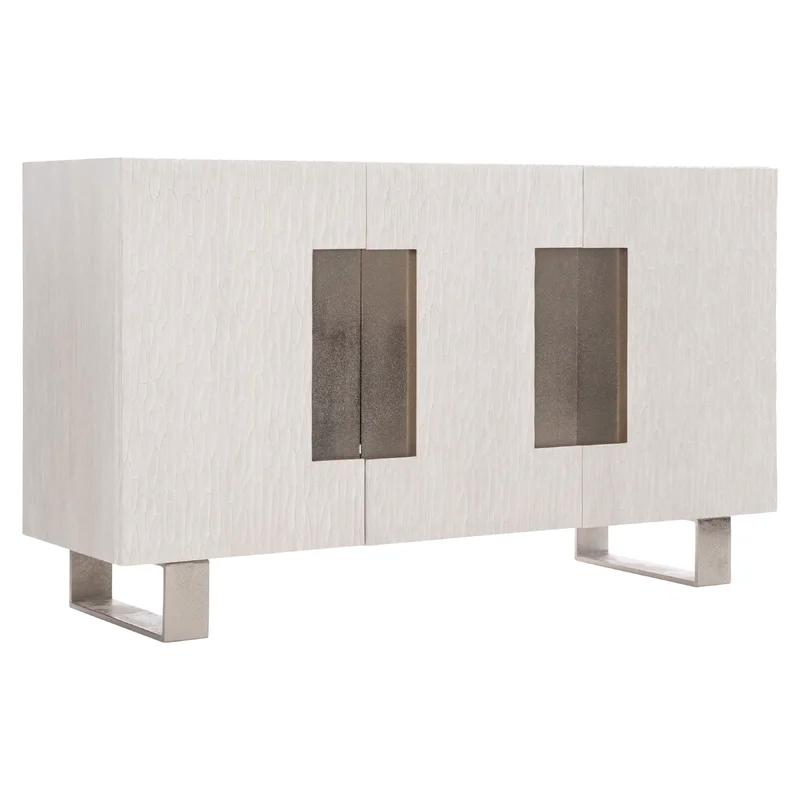 Solaria Transitional 59'' Beige Oak Sideboard with Nickel Accents