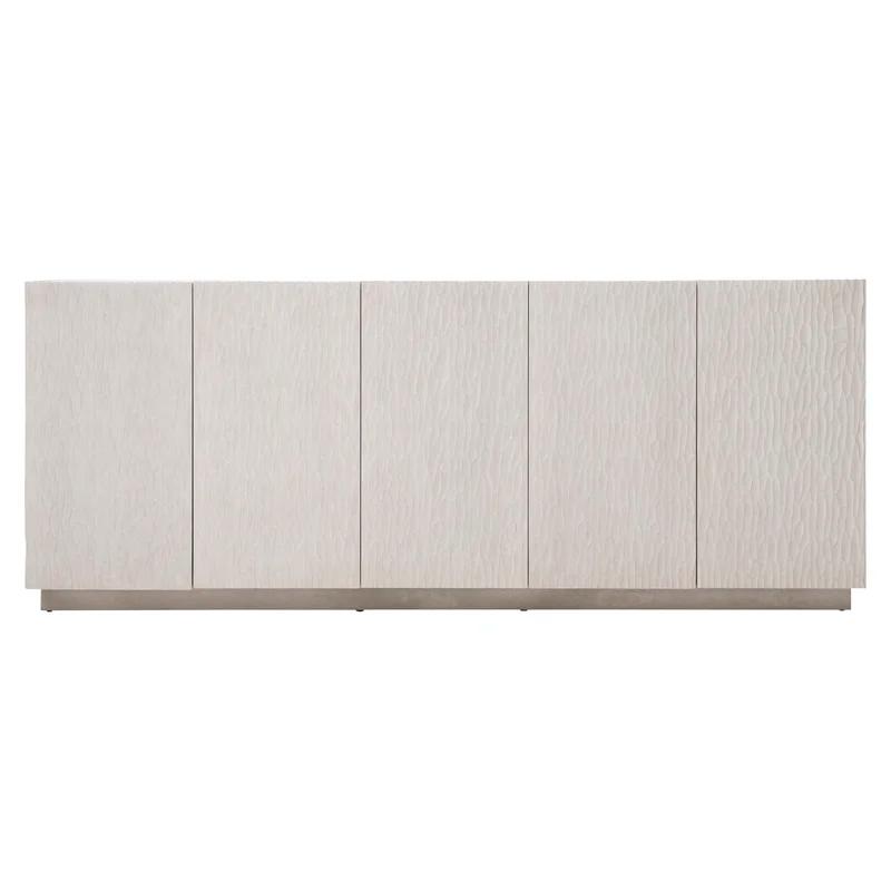 Transitional Cream White Oak Entertainment Credenza with Cabinet