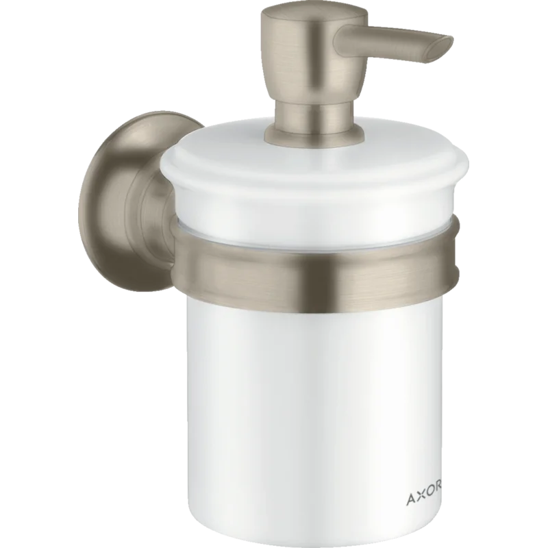 Sleek Polished Nickel Wall-Mount Modern Soap Dispenser