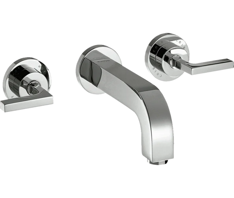 Modern Brushed Nickel 9" Wall Mounted Faucet with Chrome Finish