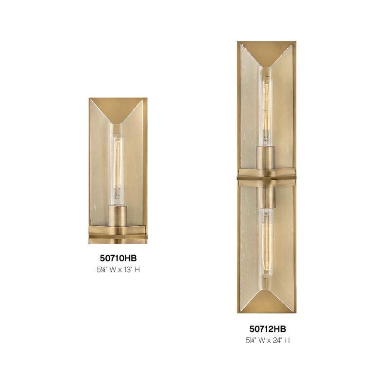 Astoria Heritage Brass 1-Light Dimmable Seedy Glass Vanity Light