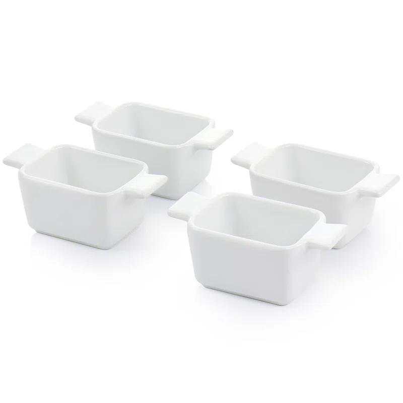 Gibson Elite Gibson Elite Gracious Dining 5 Piece Fine Ceramic Tidbit Dish Set With Acacia Wood Base