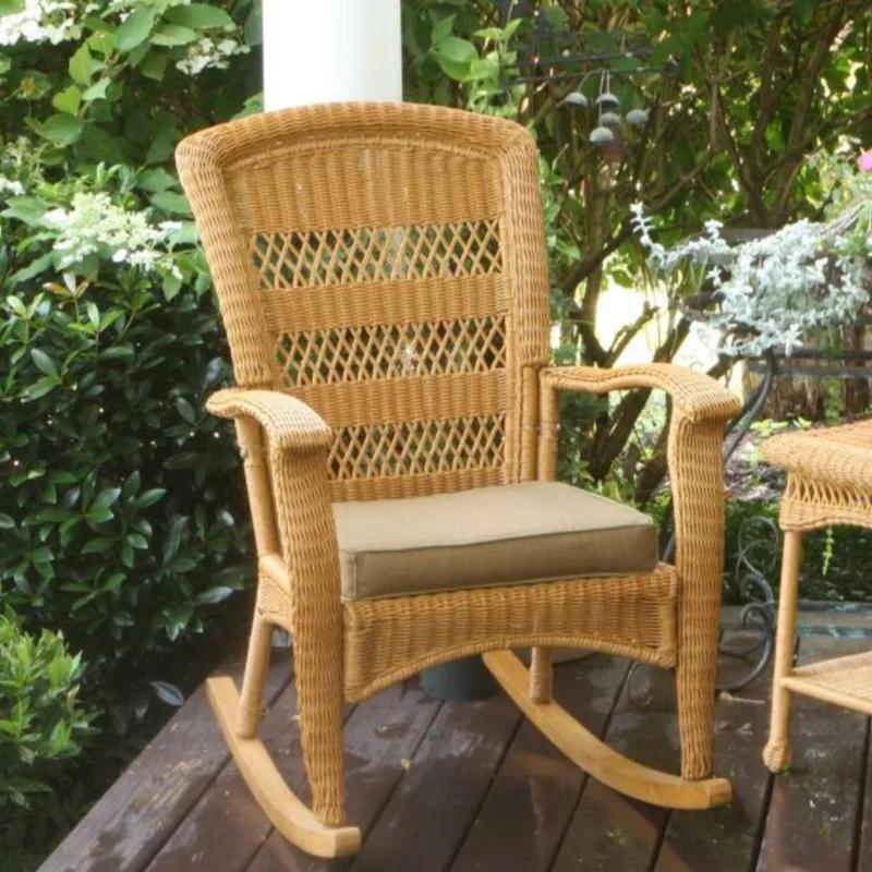 Amber Wicker Outdoor Rocking Chair with Cushions