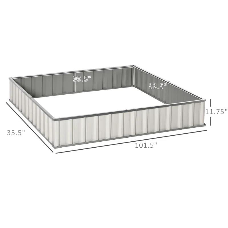 Outsunny 8 ft x 3 ft Metal Raised Garden Bed & Reviews | Wayfair
