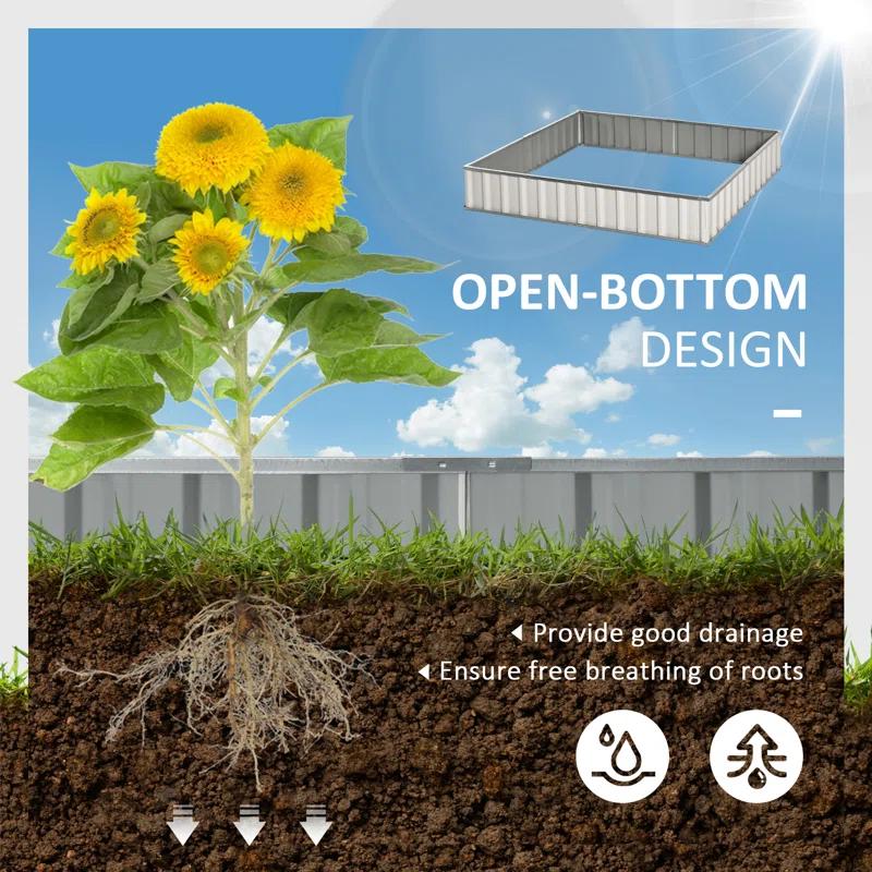 Outsunny 8 ft x 3 ft Metal Raised Garden Bed & Reviews | Wayfair
