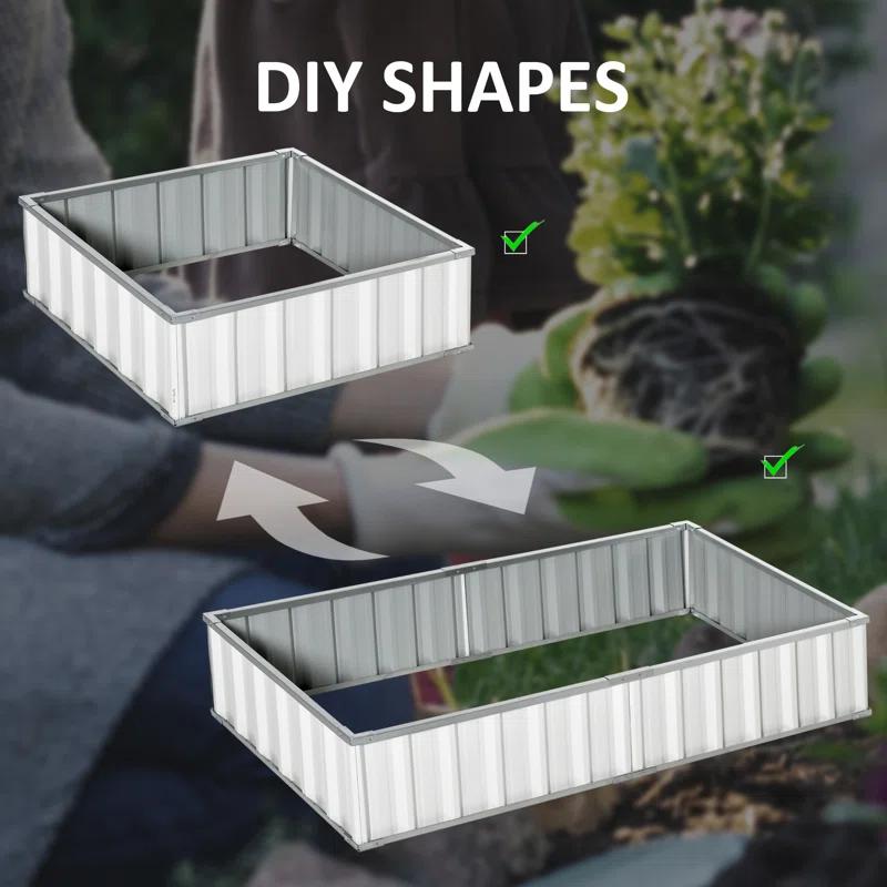Outsunny 8 ft x 3 ft Metal Raised Garden Bed & Reviews | Wayfair