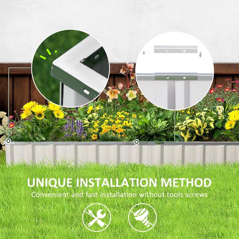 Outsunny 8 ft x 3 ft Metal Raised Garden Bed & Reviews | Wayfair