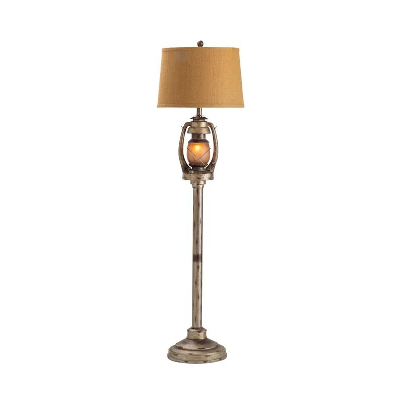 Melvin 62'' Silver Resin Floor Lamp with 3-Way Switch