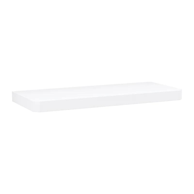 Sleek Soho 24" White Manufactured Wood Floating Wall Shelf