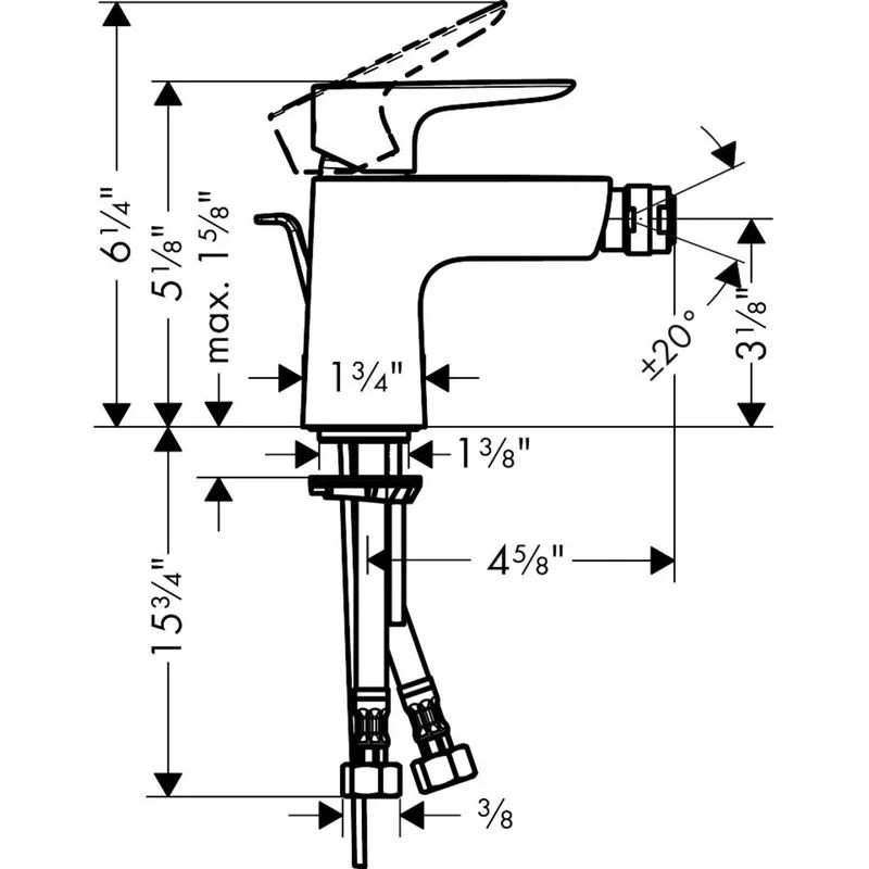 Brushed Nickel Single Hole Modern Bidet Faucet