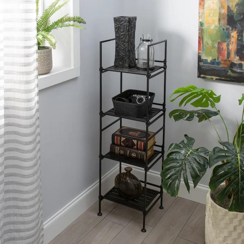 Espresso Etagere 4-Tier Bookcase for Chic Storage