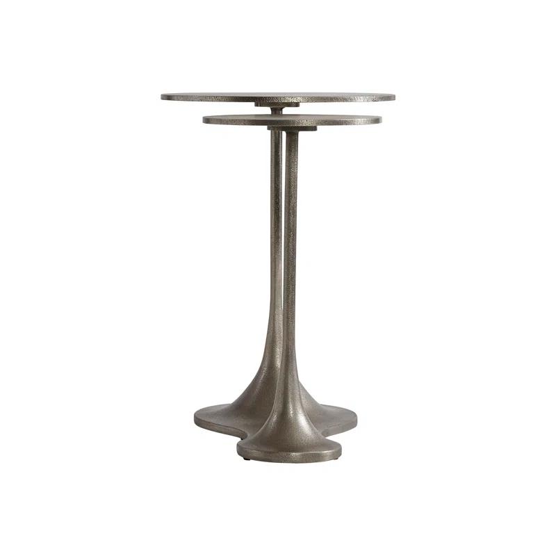 Graphite Gray Cast Aluminum Round End Table