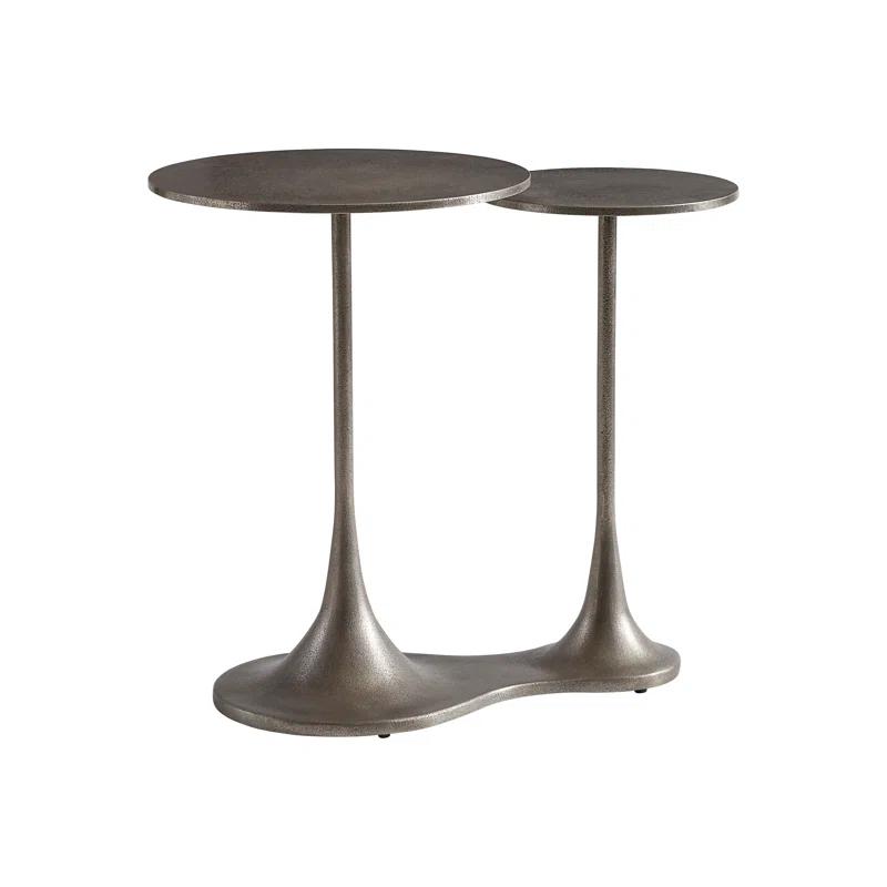 Graphite Gray Cast Aluminum Round End Table