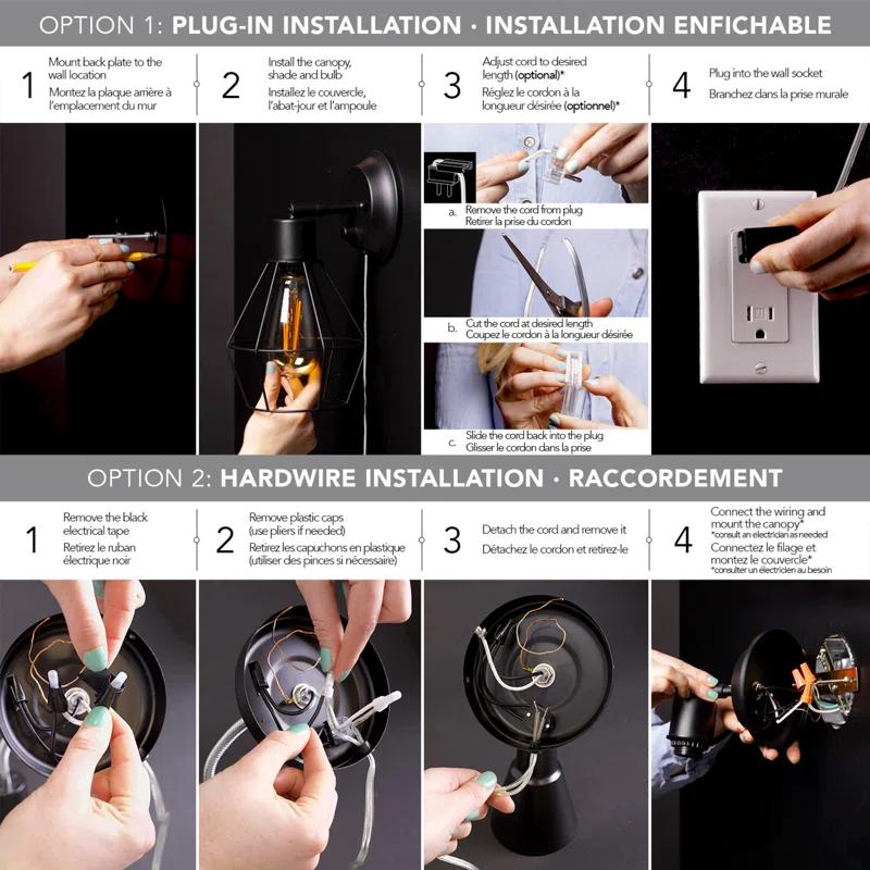Cleo Aluminum Plug-in Wallchiere